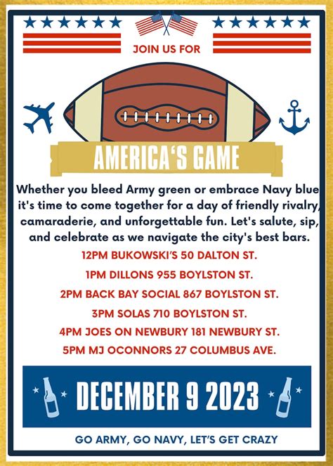 Army Vs Navy Game Bar Crawl Invitation Digital Download For Epic