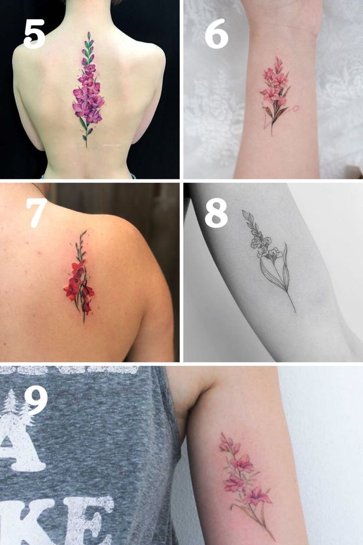 August Birth Flower Tattoos Poppies Gladiolus Tattooglee August