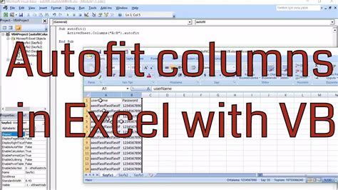 Autofit Columns Using Visual Basic In Excel Youtube