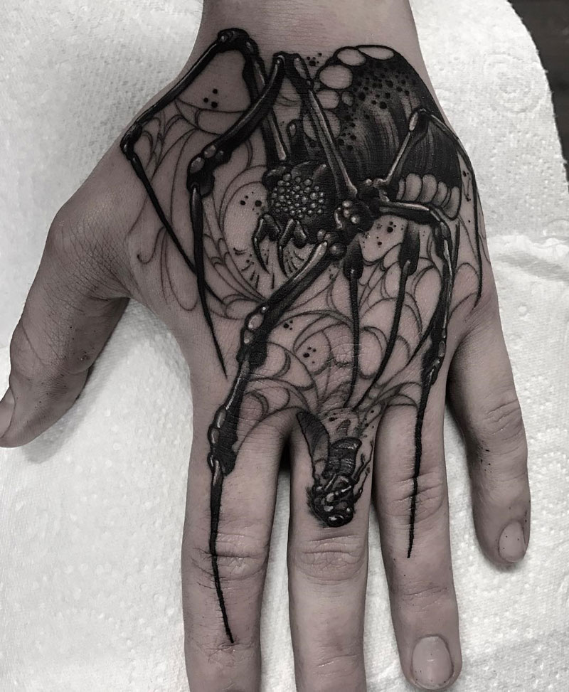 Awesome Spider Tattoo Hand Tattoos For Guys Tattoo Design For Hand