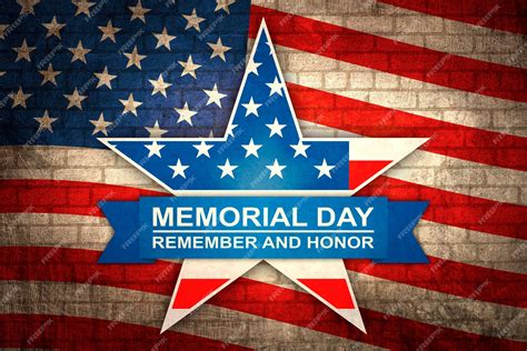 Banner For Memorial Day With Star In National Flag Colors Memorial Day