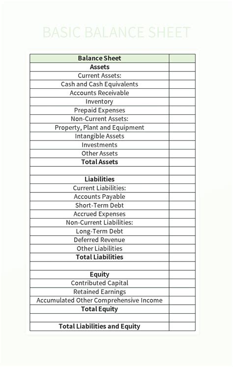 Basic Balance Sheet Excel Template And Google Sheets File For Free