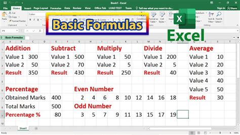 Basic Excel Formula Multiply Divide Add Subtract In Excel Youtube