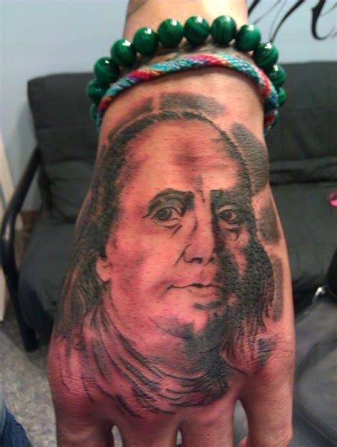 Ben Franklin Portrait Hand Tattoo By Wes Fortier A Photo On Flickriver