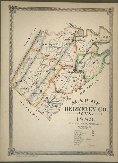 Berkeley County West Virginia Map Of Berkeley County Wva 1883 Reisen