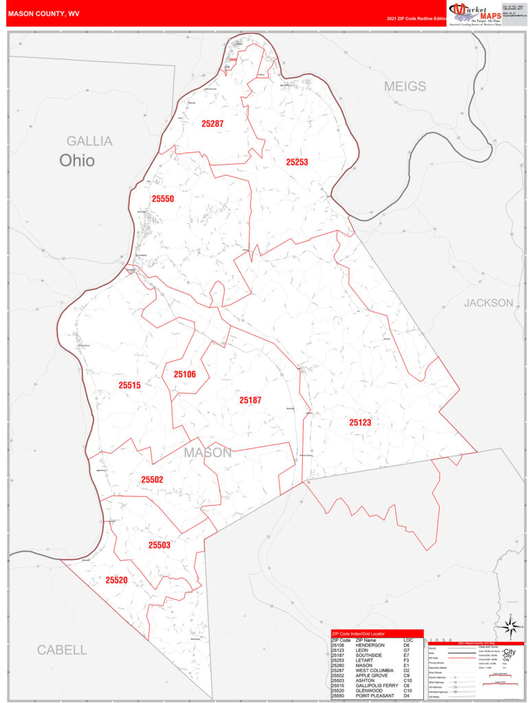 Berkeley County Wv Zip Code Wall Map Red Line Style By Marketmaps