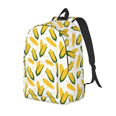 Bingfone Corn On The Cob Print Canvas College Laptop Backpack Large