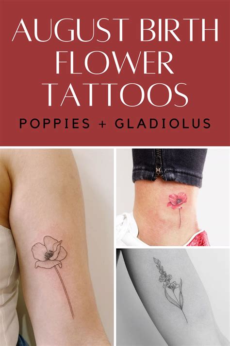 Birth Month Flowers Gladiolus August Birth Flower Tattoos Flower