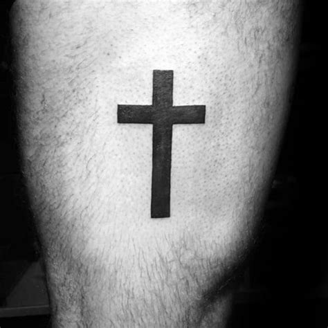 Black Simple Cross Tattoo Idea