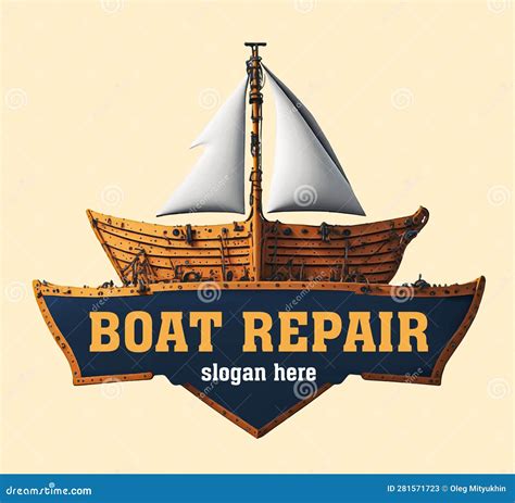 Boat Repair Maintenance Refurbishment Logo Boat Wheel With Gear Fix