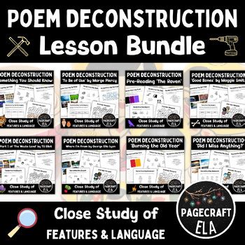 Bundle Of Poetry Deconstruction Activities For Pre Reading Poems