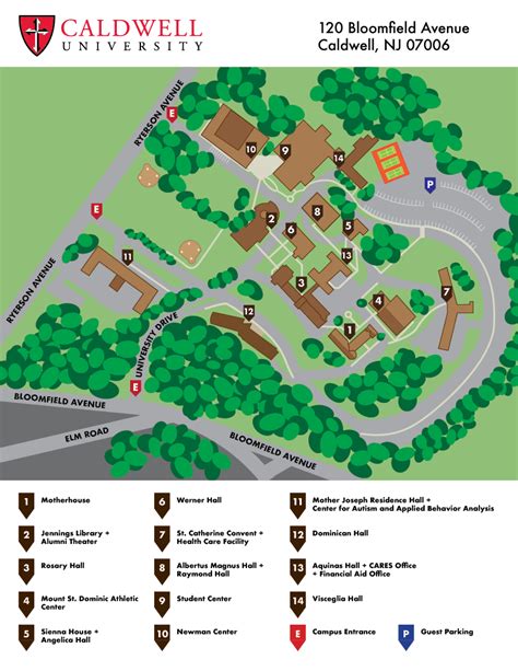 Caldwell University Campus Map