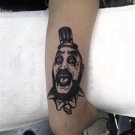 Captain Spaulding Tattoo By Joel Menazzi Blackwork Portrait