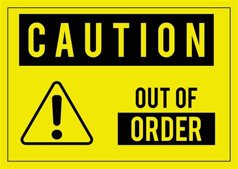 Caution Out Of Order Sign Icon Clipart Warning Industrial Signages