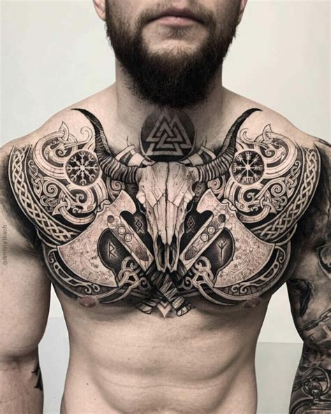 Chest Tattoo Viking Viking Tribal Tattoos Celtic Wolf Tattoo Viking