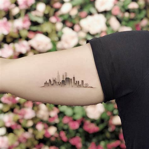 Chicago Skyline Tattoo On The Inner Forearm