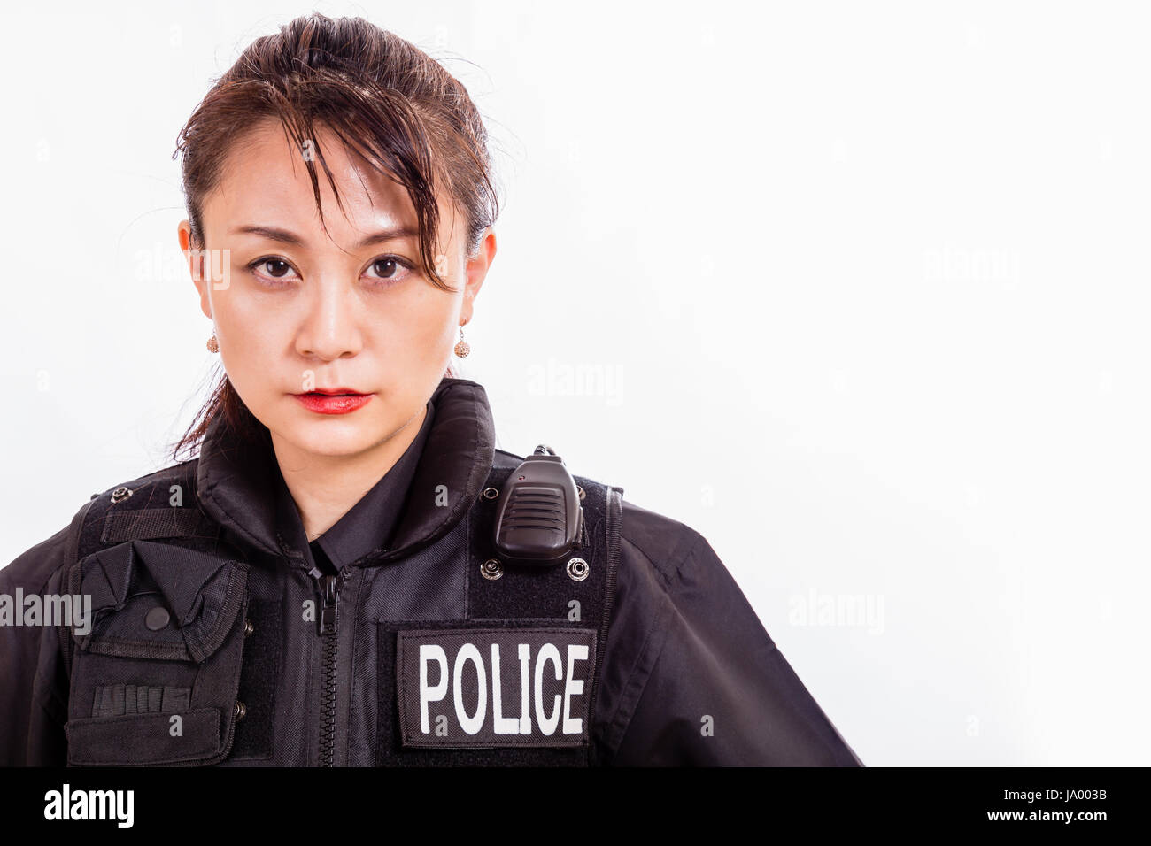 Chinese Female Police Officer Stock Photo Alamy