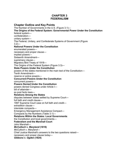 Chp 3 Federalism Study Guide