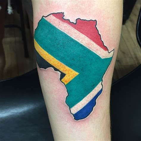 Colored Arm Tattoo Of Africa Map Piece Tattooimages Biz