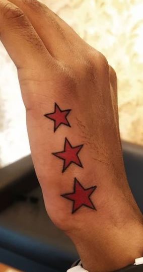 Colorfull Or Simple Black Stars Tattoo For Your Hand