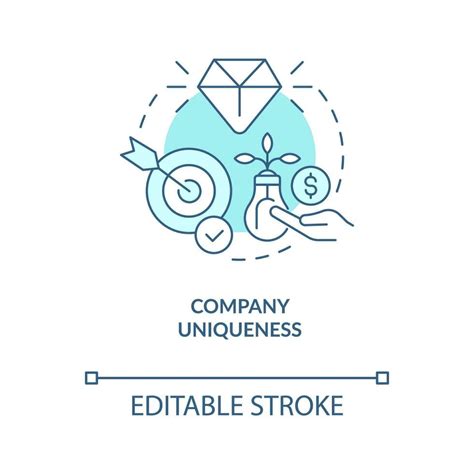 Company Uniqueness Concept Turquoise Icon Creative Business Startup Abstract Idea Thin Line