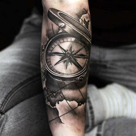 Compass Rose Tattoo Forearm Foto Kolekcija