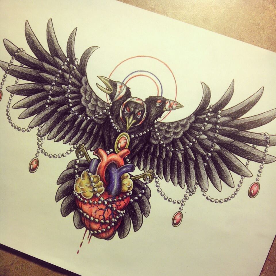 Crow Tattoo Design By Myhedhertz On Deviantart