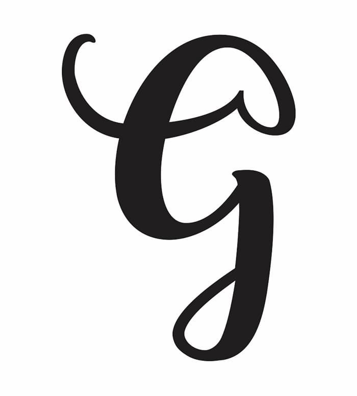 Cursive Letter G Tattoo