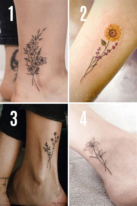 Cute Flower Tattoos On Ankle Best Flower Site