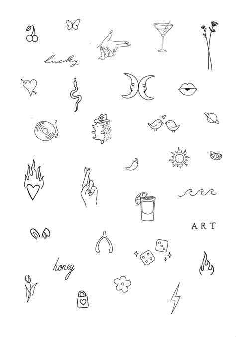 Dainty Tattoo Flash Sheet Artofit