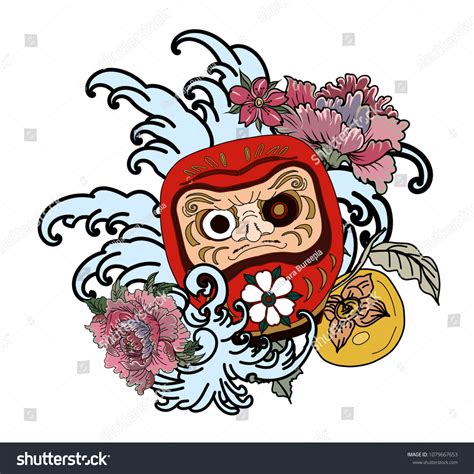 Daruma Doll Tattoo Designjapanese Doll Daruma Stock Vector Royalty