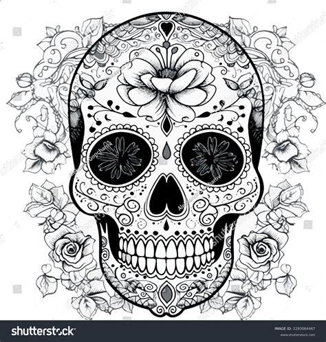 Day Of The Dead Skull Face Tattoo Sugar Skull Tattoo Horror Shop Com