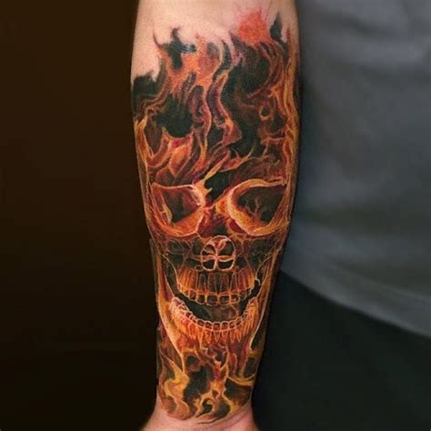 Details 79 Skull With Flames Tattoo In Cdgdbentre