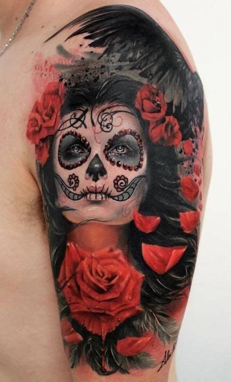 Dia De Los Muertos Skull Tattoo By Spencer Caligiuri Tattoonow