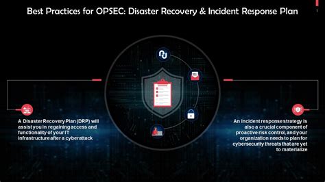 Disaster Recovery And Incident Response Plan For Opsec Training Ppt Ppt