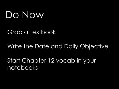 Do Now Grab A Textbook Write The Date And Daily Objective Ppt Download