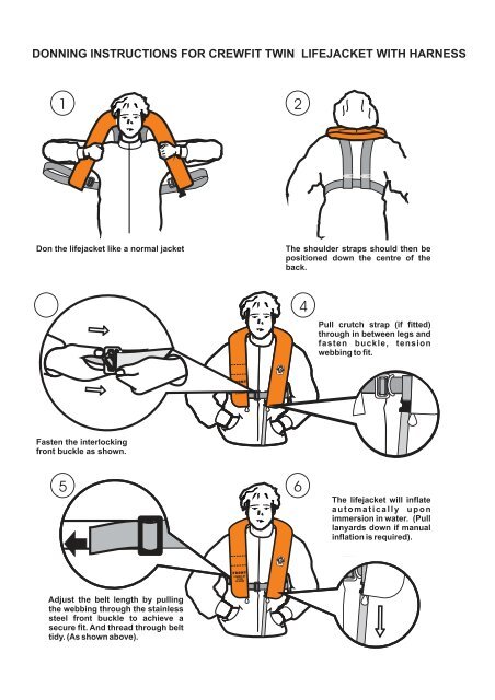 Donning Instructions For Crewfit Twin Cosalt