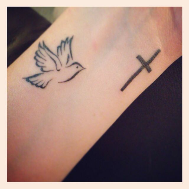 Dove And Cross Tattoo Designs