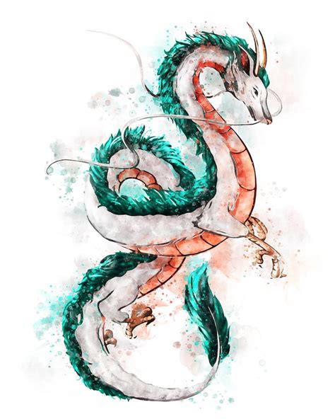 Dragon Art Print Japanese Print Anime Ukiyo Watercolor Gift Etsy