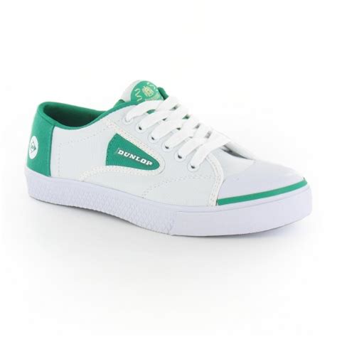 Dunlop Green Flash Mens Tennis Shoes In White Green At Scorpio Shoes