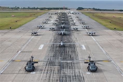 Dvids Images United In Strength Aircraft Line The Runway At Kadena