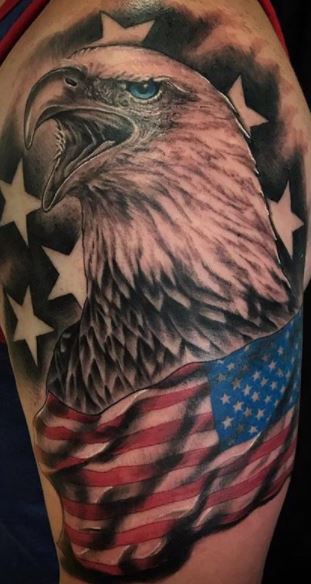 Eagle Flag Arm Tattoos