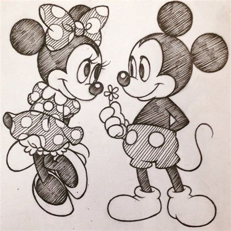 Easy Mickey And Minnie Love Drawings Mouse Tattoo Disney Minnie