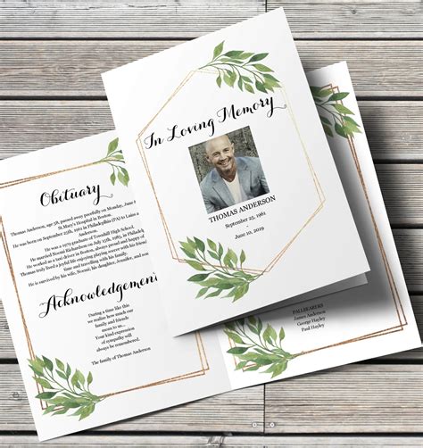 Editable Pdf Funeral Program Template Summit Design By The Funeral