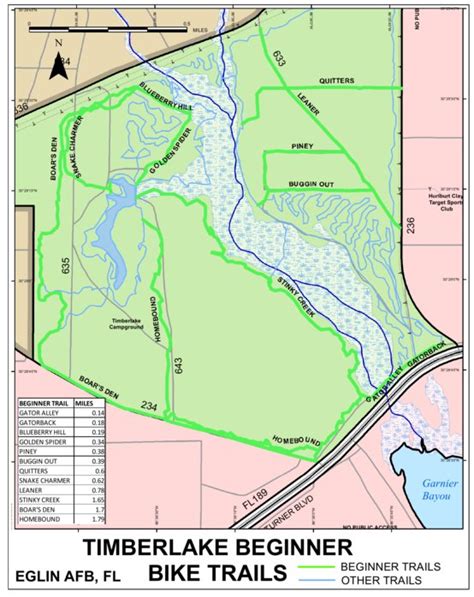 Eglin Afb Timberlake Beginner Bike Trails Map By Eglin Air Force Base