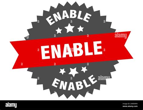 Enable Sign Enable Circular Band Label Enable Sticker Stock Vector