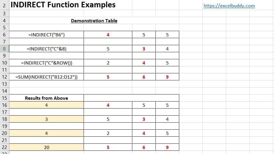 Excel Indirect Function Ict Unify