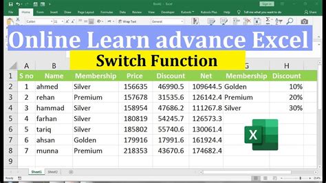 Excel Switch Function Advance Youtube