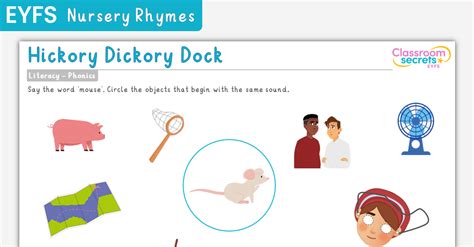 Eyfs Hickory Dickory Dock Then And Now Activity Classroom Secrets Classroom Secrets