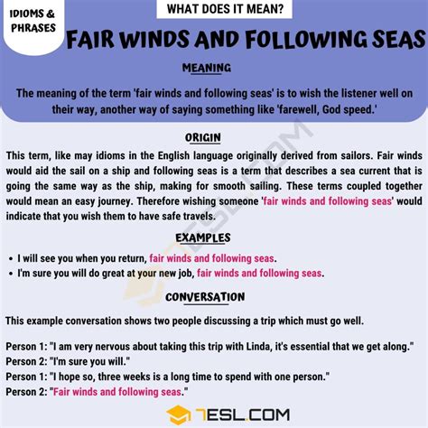 Fair Winds And Following Seas Poem Meaning And Examples